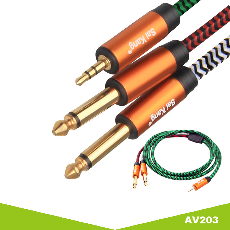 Audio cable 3.5 to 6.5x2,AV ca