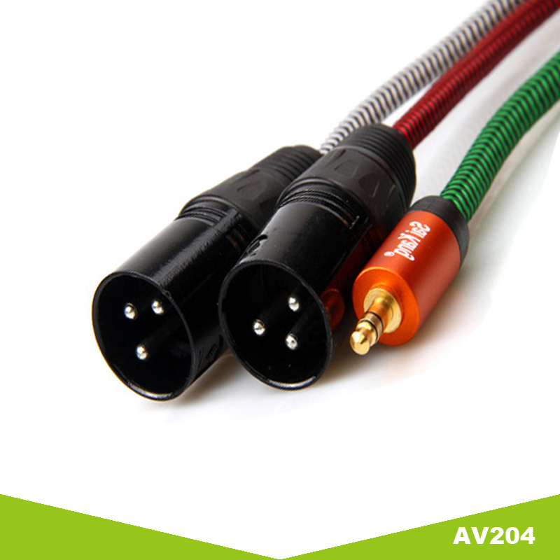 Audio cable 3.5 to 2Cannon 3pin plu
