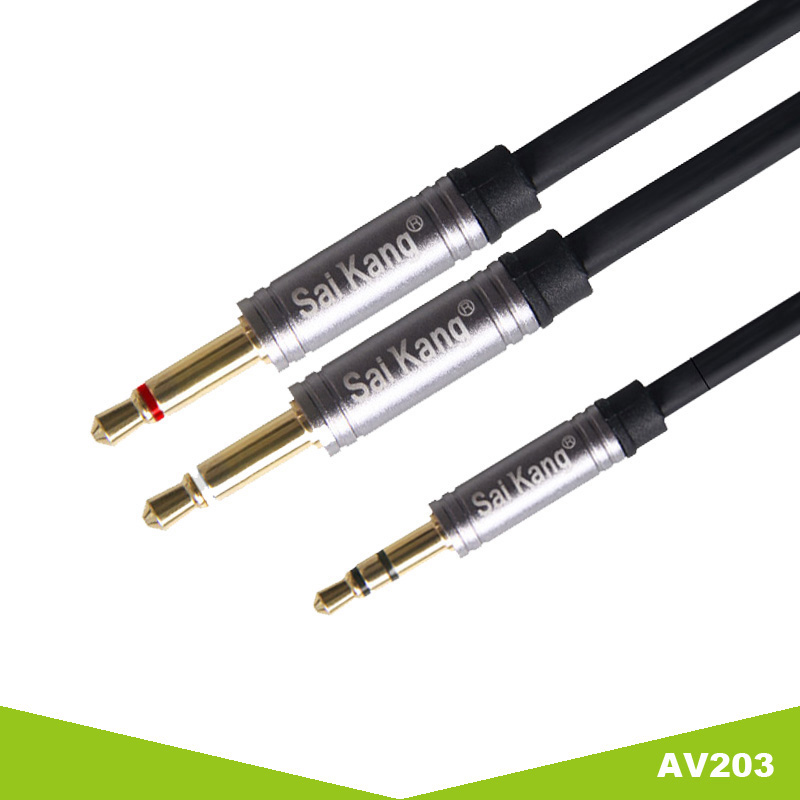 3.5 to 6.5x2 audio cable ,AV c